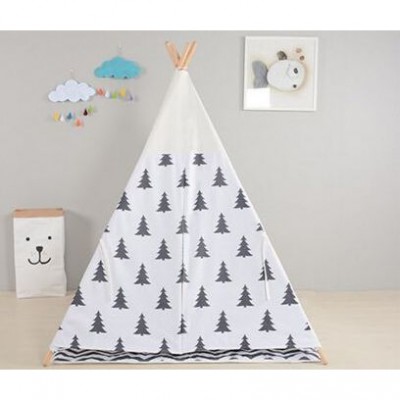 Wholesale Black Tree Wooden Poles Teepee Kids Tent For Indoor